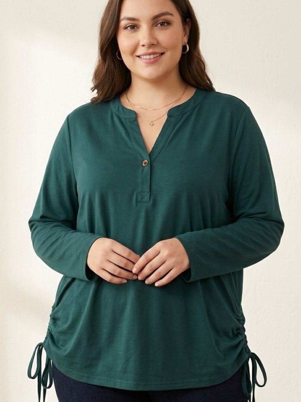 NWT BloomChic Green side tie shirt 18/2X